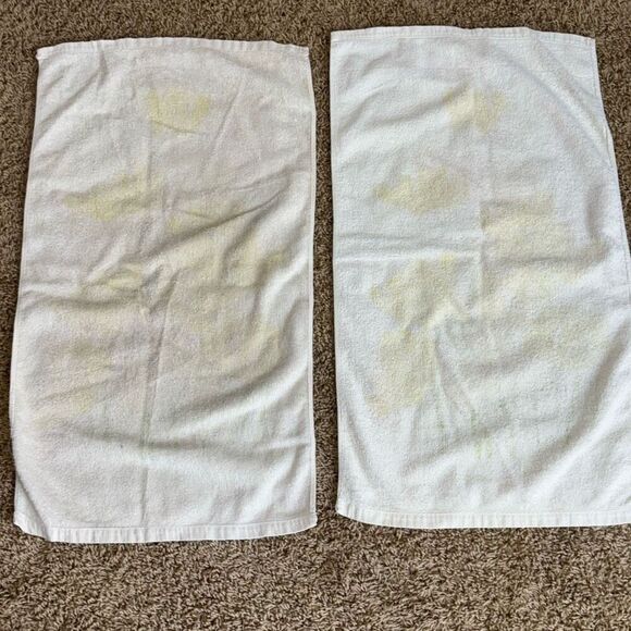 Set 4 Vera Neumann Burlington Yellow 1970s Bath& hand towels flower daffodil MCM - Picture 7 of 9